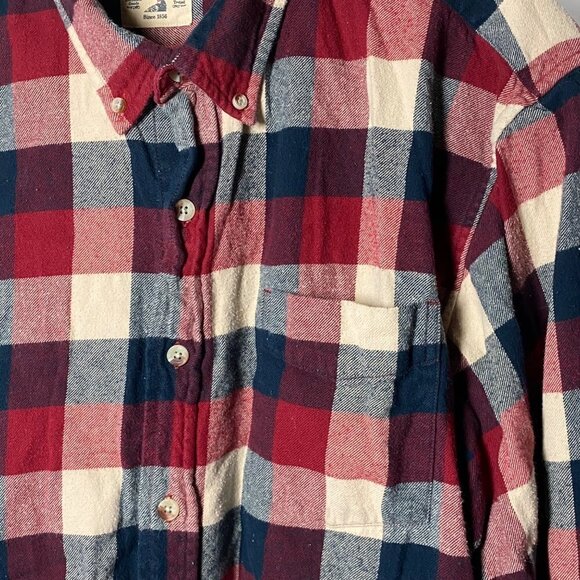 RED HEAD Men's Flannel Shirt Size 2XT, Red/Blue/White Plaid, 100% Cotton, Button - Picture 6 of 11